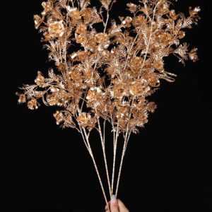 Christmas gold artificial flower decorations 1pc