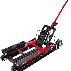 Hydraulic Motorcycle Lift Jack, 1500 lbs Capacity, Steel Wheeled Portable Motorcycle Bike ATV UTV Lift Table