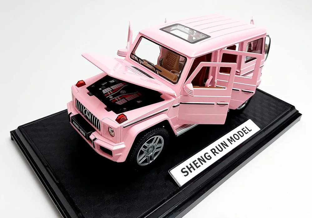 Alloytoy 1:24 Scale New Car Model Large Make-up Metal Model Kit - Pink. Mercedes g class - Image 3