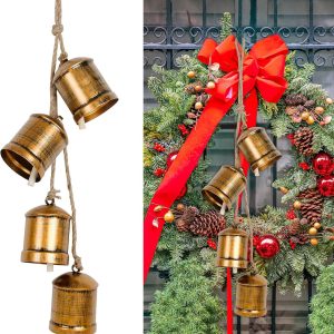 Christmas bell gold metal decor
