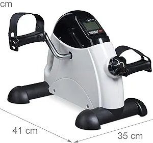 Mini Exercise Bike, Pedal for Home & Office, Arm & Leg Trainer for Seniors, HxWxD 30 x 35 x 41 cm, Black/White