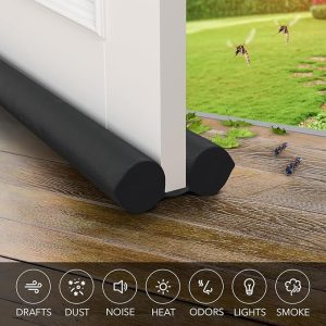 Everlasting Comfort under door draft stopper for bottom of doors - quick qnstall, keeps heat In & cold air out 2" sound proofing thick foam strip gap filler, noise blocker for Interior - fits 30"-36"W