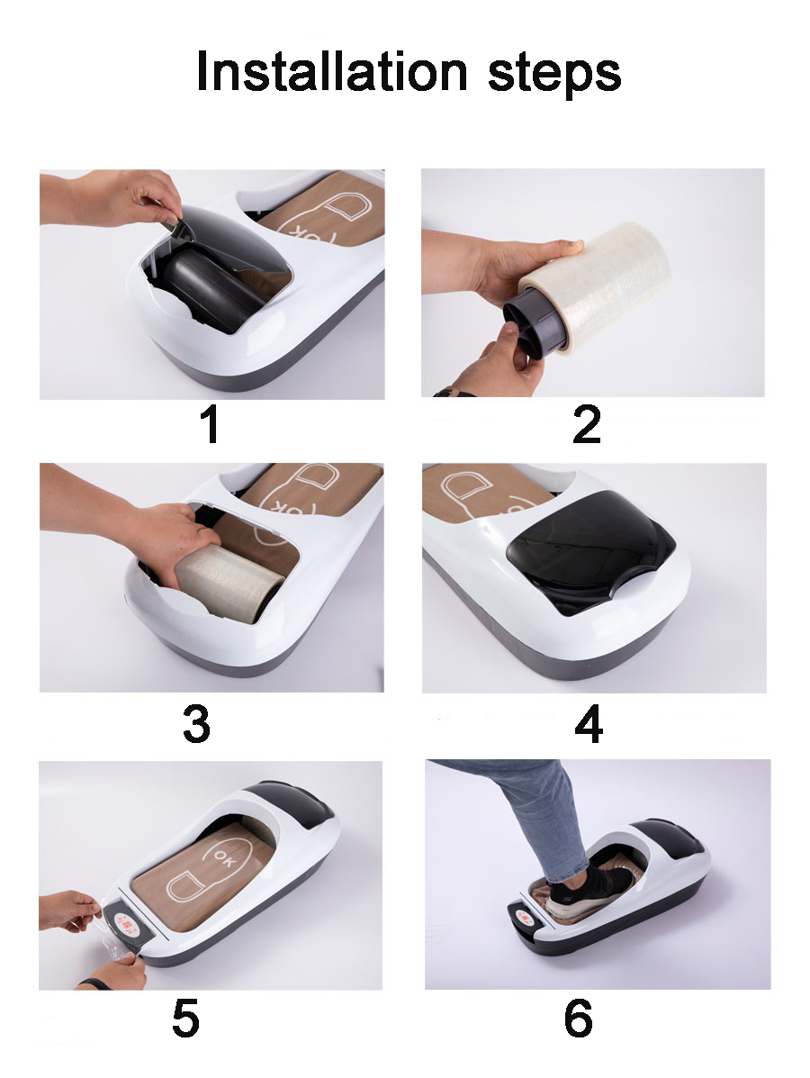 Automatic shoe cover dispenser cleaning film machine - Image 2