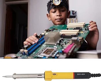 Electric soldering iron, 60W fast heating semi-automatic soldering iron, 2 power supply modes widely used for household appliances (US plug 110-220V)