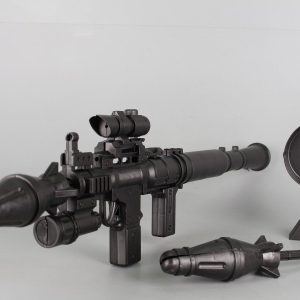 Children's toy bazooka - a mechanical recoilless grenade launcher.
The set includes a target and two grenades. 80cm

 