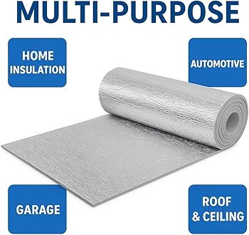Reflective Foil Insulation Roll – Heat Shield & Sound Deadener, Aluminum Foil + Foam Core, Waterproof & Moistureproof – Easy to Cut & Install
sold by 25cm
