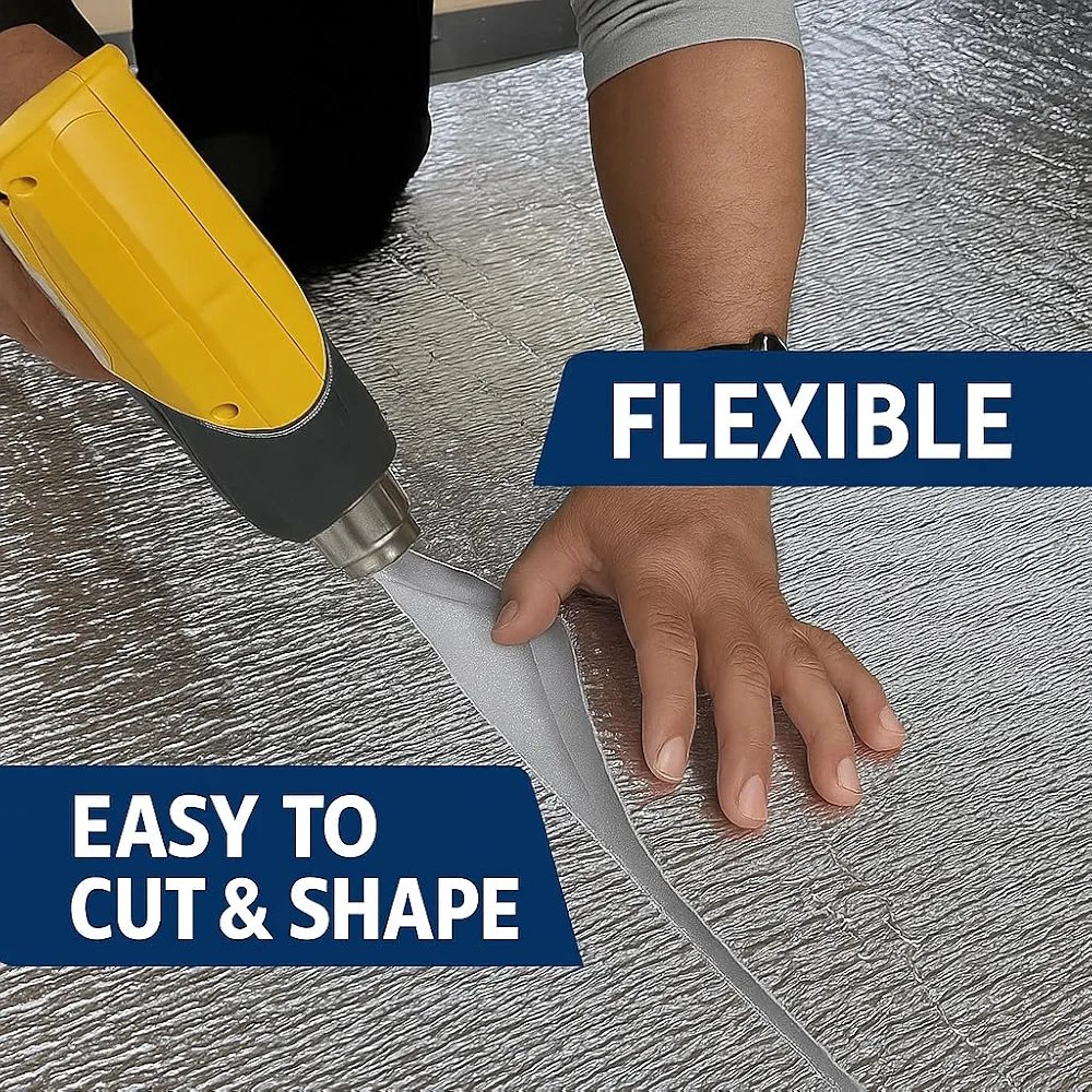 Reflective Foil Insulation Roll – Heat Shield & Sound Deadener, Aluminum Foil + Foam Core, Waterproof & Moistureproof – Easy to Cut & Install
sold by 25cm - Image 2