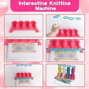 Jiakora DIY Handmade Knitting kit for Kids, can Make All Kinds of Items, Dresser Box, Bracelets, Necklaces, Handbags, etc Gifts for Girls Boys 3-7 Years Old