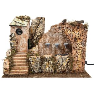 Fountain with three jets with working electric pump cm 33x18x23.5 h