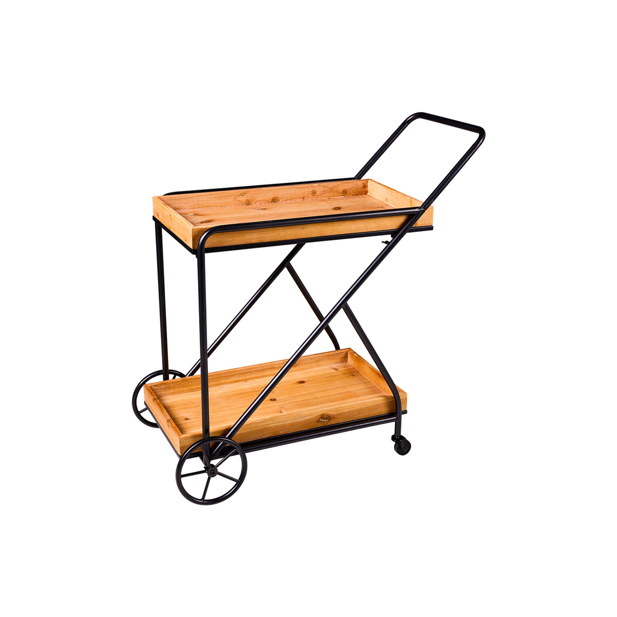 innovation - trolley with double removable shelf, brown, blackL86xP42xH90cm - Image 4