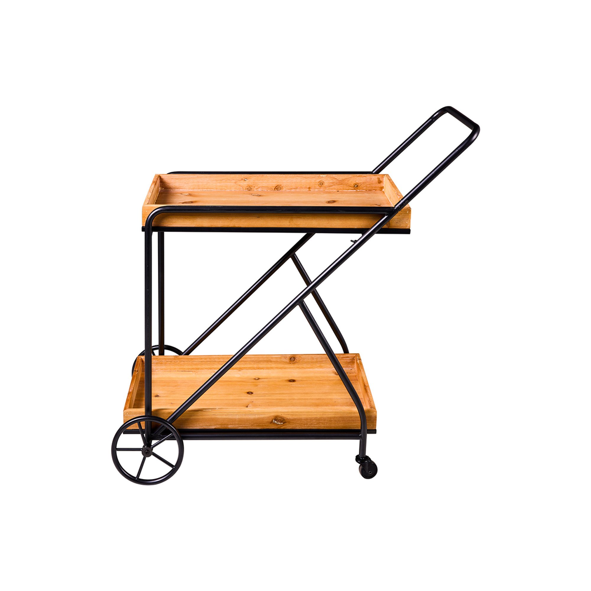 innovation - trolley with double removable shelf, brown, blackL86xP42xH90cm
