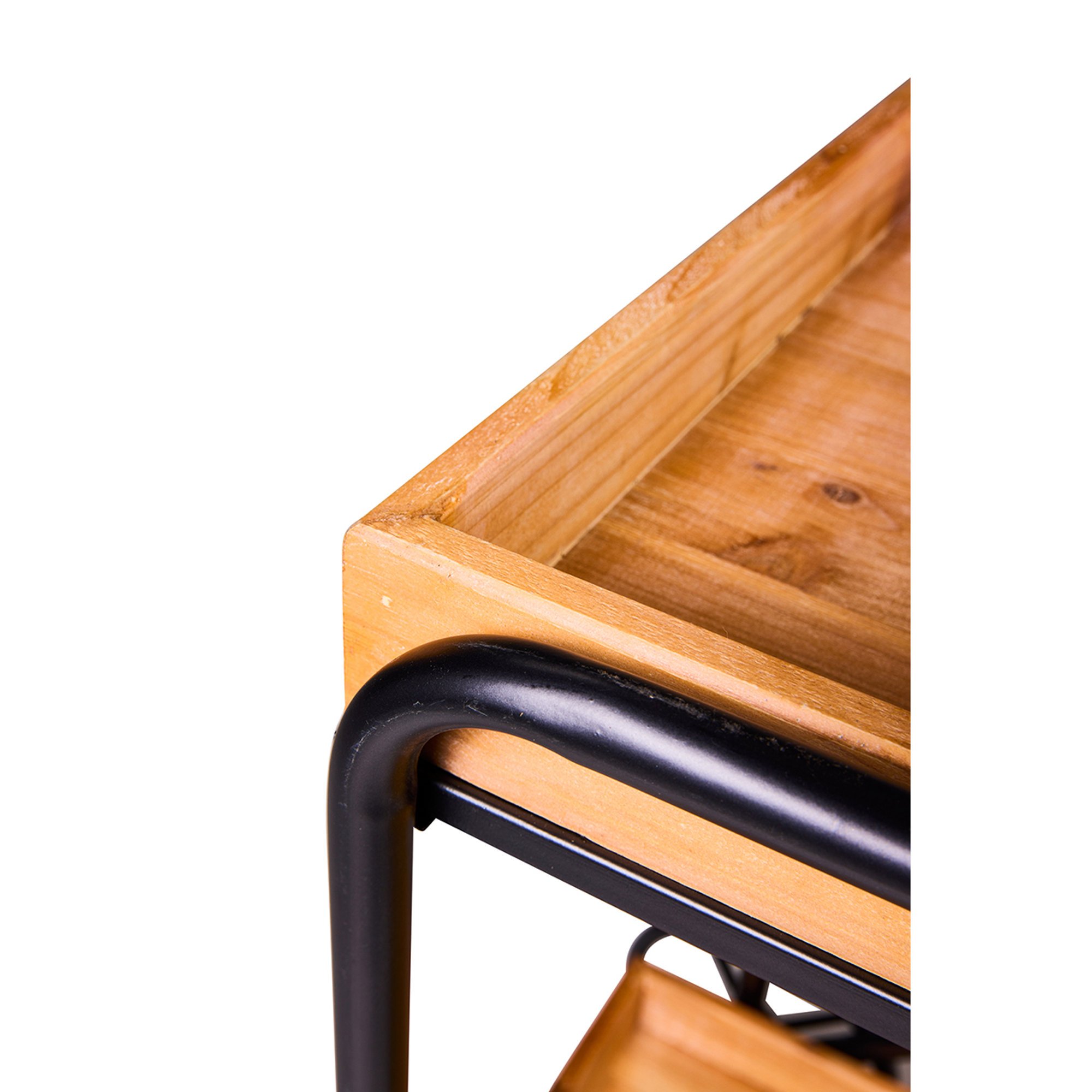 innovation - trolley with double removable shelf, brown, blackL86xP42xH90cm - Image 3