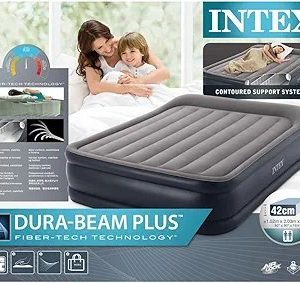 Intex Essential Rest Dura-Beam Plus Queen 230 V Airbed, Grey, Large64136 inflatable mattress