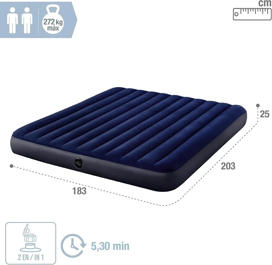 INTEX CLASSIC DARK AIR BED FROM THE KING DURA-BEAM SERIES inflatable.mattress 64755 183*203*25cm - Image 5