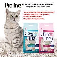 PROLINE NATURAL CLUMPY CAT LITTER, Made of 100% natural non-toxic bentonite, highly absorbent,