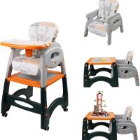 The Ma&Ba® 4-in-1 convertible high chair can be used in multiple ways: a footrest/wheels that easily move, and a tray chair for eating, studying, lunch,