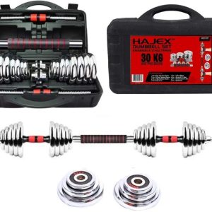 Cast Iron Adjustable Dumbbell Set15kg 20KG/30KG Pairs, Free Weights Dumbbells Set with Connecting Rod for Home Gym random brand