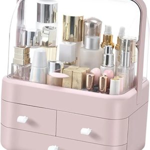 Jewelry and perfume organizers for cosmetics, office table display case, clear bathroom organizer for bathroom, desk, office,