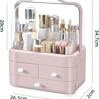Jewelry and perfume organizers for cosmetics, office table display case, clear bathroom organizer for bathroom, desk, office,