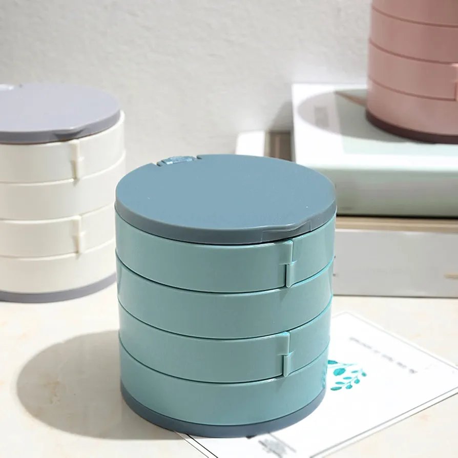 Rotating Multi-layer Jewelry Box Earring Storage Box Hand Jewelry Earrings Necklace Organizer Storage Holder Boxes - Image 4