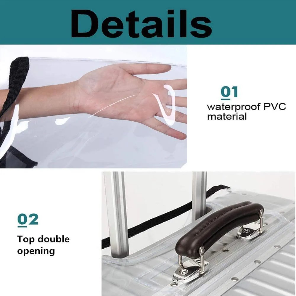 Handcuffs Transparent Luggage Trolley Protective Covers PVC Waterproof Travel Bag Suitcase Cover 2 size - Image 7