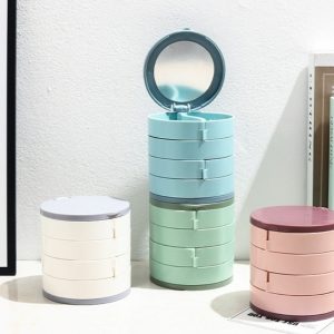 Rotating Multi-layer Jewelry Box Earring Storage Box Hand Jewelry Earrings Necklace Organizer Storage Holder Boxes