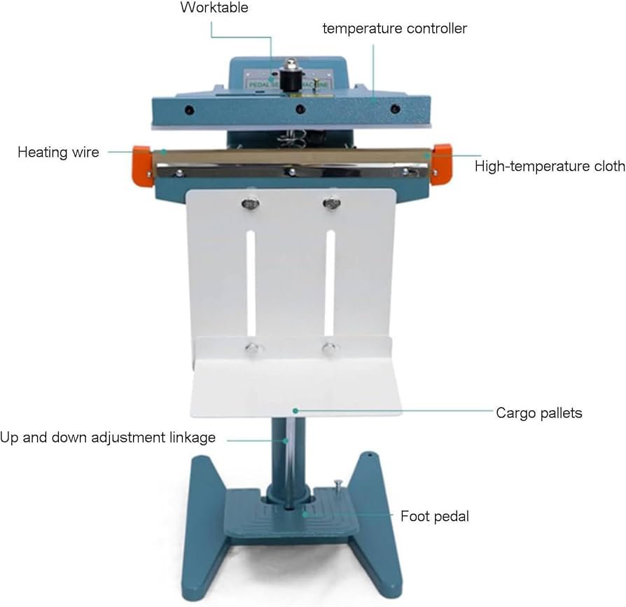 Commercial Foot Pedal Heat Sealing Machine, Cutting Machine, , Automatic Bag Sealer, Foot Pedal Mounted Bag Sealer, for All Plastic Sheets - Image 5
