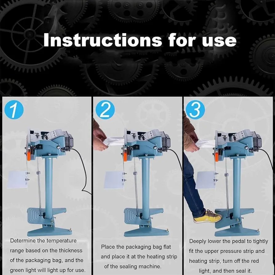 Commercial Foot Pedal Heat Sealing Machine, Cutting Machine, , Automatic Bag Sealer, Foot Pedal Mounted Bag Sealer, for All Plastic Sheets - Image 7