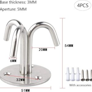 Stainless Steel Ceiling Hooks 1 Piece Plant Hooks Coat Hooks Wall Mounted Wall Hook for Hanging Ceiling Fan Plant Basket Tool and Mosquito Net