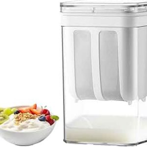 Golgener Greek Yogurt Strainer, Whey Separator, Yogurt Maker, Yogurt Filter, 1100ml Yogurt Strainer with 80 Stainless Steel Mesh Strainers, Reusable for Yogurt, Soy Milk, 