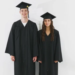 Student Graduation Cap and Gown Set Academic Robe  Graduation Suit University Degree Suit Graduation Gown black