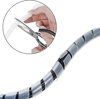 Clear Spiral Wrap Cable (Wrap Range: 0.354 in-2.559 in) for Computer Cable, Electrical Cable Organizer, Hose, RoHS Compliant - Image 2