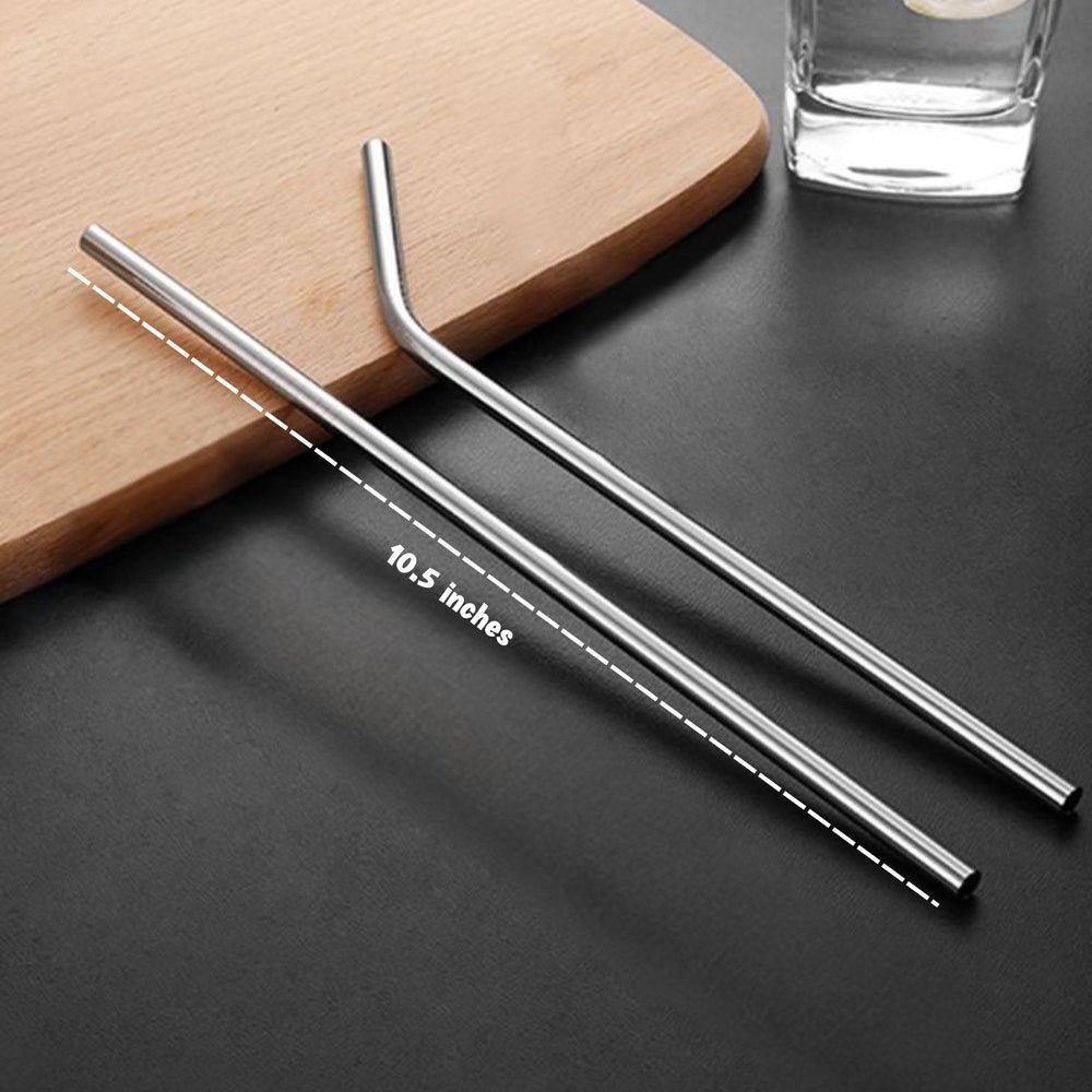 Reusable Stainless Steel Straws 20cm 4pcs - Image 2
