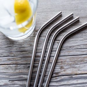 Reusable Stainless Steel Straws 20cm 4pcs