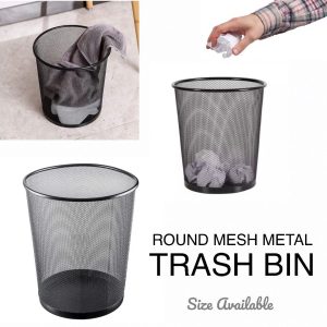 Metal trash bin black
