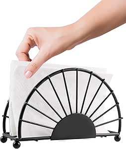 paper towel dispenser, cute kitchen tissue holder for home table, small tissue holder for coffee filter, paper towel dispenser (black