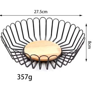 Metallic Fruit Bowl Basket black