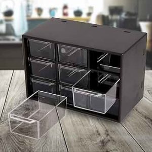 Grid Mini Plastic Multipurpose Drawer Storage Box for Multi Layer Jewelry Food Sundries Organizer Desktop Office Supplies Cabinet, color. grey