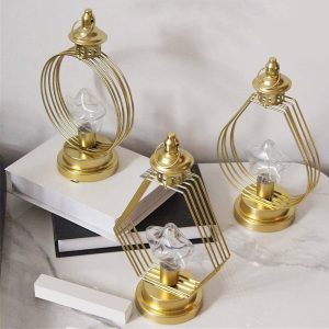 Vintage Cutout Metal Striped Hanging Light LED Star Lamp Battery Operated For Christmas And Eid Muslims Party Decors batteries