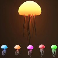 Lamp Night Light Cute Jellyfish Floating LED Light for Quusa LED Voice Control Rechargeable Night Light Intelligent Table Lamp