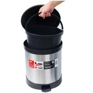 stainless steel trash bin with pedal 6.8l
