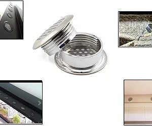5-Pack Circular Soffit Air Vents 35 mm Stainless Steel Honeycomb Design Mesh Hole Louver Round Vent Cover Grommet for Cabinet Wardrobe Kitchen Bathroom