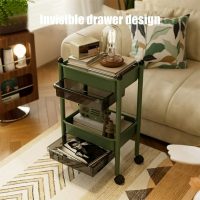 Rolling Utility Cart 2 Tier, Utility Storage Organizer with Plastic Shelf & Lockable Wheels Multifunctional Storage Cart for Kitchen, Bathroom, Office, Living Room