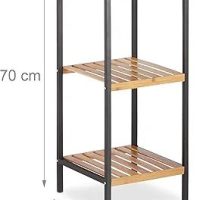 Bamboo Shelf, Multifunctional, Customizable, 3-Tier Storage Unit, HxBxT: 70 x 30 x 30 cm, Natural