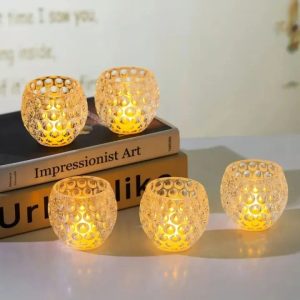 Pack Of 1Pc Cup Transparent Crystal LED Candle For Sweet Home And Office Decoration