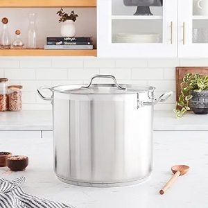 elo deep Stainless Steel Stockpot with Lid, Silver