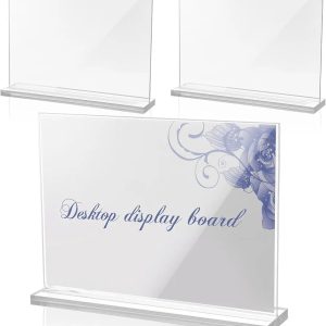 Acrylic Stand, POP Stand, Sign Holder,  Clear Acrylic, Pop Stand, Poster Stand, Transparent Double-Sided, Display Stand, Menu Stand, Tabletop Display, Office, Store,