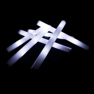 Foam Sticks with White LED Light   Rubber and Foam Bar for Parties, Weddings, New Year, Concerts, Events - White LED Light Sticks - Foam