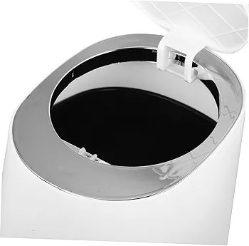 Modern Press Lid Trash Can Small Desktop Waste Bucket with Lid ABS PP Material Mini Garbage Bin for Home Office - Image 2