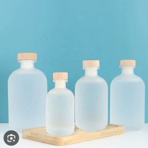 blur glass bottle with kork